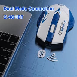 KEBIDUMEI Bluetooth 5.4 Wireless Mouse 6 Buttons Dual Mode Gaming Mouse 1600DPI Rechargeable E-Sports Mice Computer Accessories