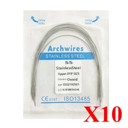 10pack AG Dental Arch Wires Orthodontic Super Elastic NITI Round Rectangle Archwire Lower/Upper 012/014/016/018/020/16x16/16x22