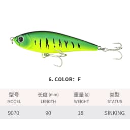 3D Inshore Twitchbait 90SS Slow Sinking 9cm 18g Pencil Stick Bait Saltwater Pesca Artificial Bait Seabass Fishing Lures Supplies