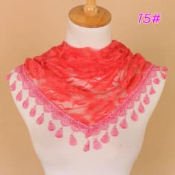 Fashion Solid Triangle Veil Scarf Women Polyester Jacquard Rose Shawl Wedding Turban