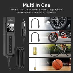 C1 Portable Air Compressor Wired Fast Inflation Tire Inflator Pump for Car Motorcycle Bicycle - 100% Duty Cycle