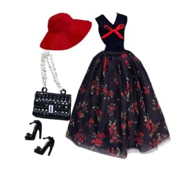 Doll Clothes Deluxe Fashion Pack Tea TIME Black & RED Classic Set for 11.5” Doll