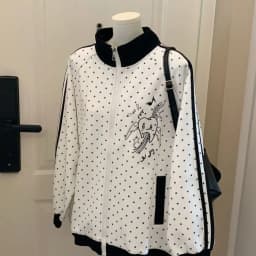 Kawaii Star Embroidery Long Sleeve Jacket Stand Collar Oversized Casual Style Spring Autumn Women's Top Y2K Soft Girl Outfit
