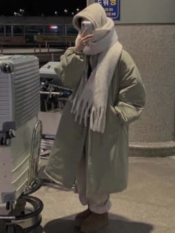 Chic Winter Women's Long Cotton Jacket Coat Drawstring Warm Outerwear Loose Fitting Parka Korean Style Commute Fashion