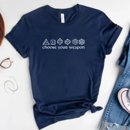 Choose Your Weapon T-shirt Funny DnD Dice Shirt Board Games RPG Gaming Tees Unisex Short Sleeve Tshirt Vintage D&D DM Tops Tee