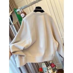 Extra Large Size Loose Women's Sweatshirt Pastel Purple Splice Design Simple Style Spring Autumn Casual Comfortable Top