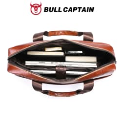 BULLCAPTAIN Men's Genuine Leather Briefcase Shoulder Bag 15 Inch Laptop Case Men's Briefcase Classic Office Business Handbag