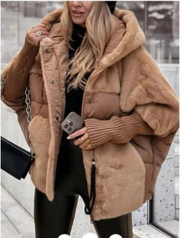 Women's Loose Fit Hooded Patchwork Sve down Cotton Jaet Coat Street Sle Thin Autumn Winter New Arrival Pure Color