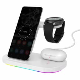 15W Wireless Chargers Stand Fast Charging Station for Samsung Z Fold3 Z Flip3 S21 S20 S10 Galaxy Watch 5 4 3 Active 2 S3 S4 Buds
