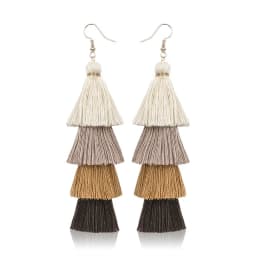 Boho 4 Layered Tassel Drop Earrings For Women Ethnic Long Fringe Statement Dangle Earring Girls Trendy Jewelry Gift