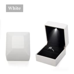 New in LED Light Jewelry Box Ring Earrings Earnail Pendant Organizer Imitation Leather Velvet Decorative Gold Frame Storage Box