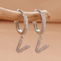 Nidin Hot Sale Initial A-Z Letters Mini Small Hoop Earrings Gold Color Zircon Jewelry Alphabet Fashion Christmas New Year Gift