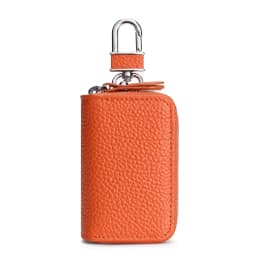 New Genuine Leather Car Key Pouch Wallet Double Zipper Crazy Horse Leather Designer Keychain Holder Organizer Key Case Bag Cover