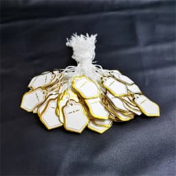 500 Pcs Jewelry Strung Pricing Price Tags with String Silver Merchandise Cloth Label Price Label