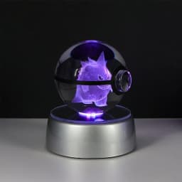 Pokemon 3D Crystal Ball Pikachu Gengar Eevee Mewtwo Anime Game Pokeball Led Night Light Base Kids Birthday Gift Home Decoration