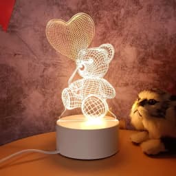 3D Lamp Acrylic LED Night Lights Bear Dinosaur Child Night Light Led for Bedroom Decoration Christmas Decor Wedding Party Favors
