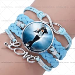80S Superstar Michael Jackson Time Gem Necklace King of Pop MJ Neck Chain Vintage Men Women Wristband Fashion Charms Accessories