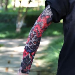 Ultra thin seamle Tattoo Flower Arm For Men Women Cool Travel Cycling Elastic Scratch Resistant Sunscreen Arm Sleeves Accessorie