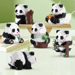 NEW 18 Styles Panda Micro Blocks Building Set Cute Panda Animal Models Kit DIY Assembly Bricks Kids Birthday Christmas Gift