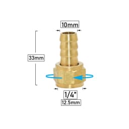Brass 1/8' 1/4' 3/8” Female Thread To 5/6/7/8/9/10mm Hose Barb Connector Rotatable Thread Pipe Fitting Copper Coupler