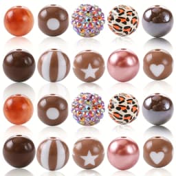 20 Pcs Chunky Bubblegum Beads Focal Beads Pen Beads Large Rhinestone Pearl Beads Christmas Beads for Pen Jewelry Making Keychain