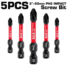 5/10/20 Pieces Phillips Screwdriver Bit Set S2 Steel Magnetic 50mm Long Impact Screwdriver Set Suitable for Metal Processing in Homes, Factories, Offices, Etc