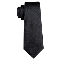 Barry.Wang Black White Gray Silver Men Tie Handkerchief Cufflinks Set Jacquard Necktie for Male Wedding Business Party Gift