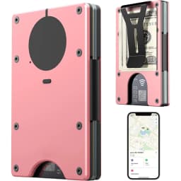Smart Metal Wallet with Built-in Find My Tracker (iOS Only) RFID Blocking 12 Card Capacity Removable Cash Clip