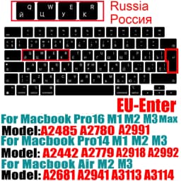 Compatible Keyboard Cover for 2022 MacBook Air 13.6 M2 A2681/2021 2023 MacBook Pro14 16 M1 A2442 A2485 A2779 A2780 with Touch ID