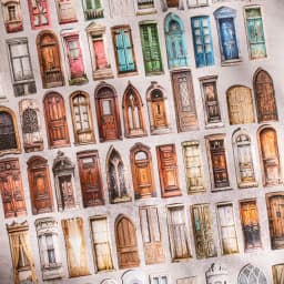 20pcs/1lot Kawaii Scrapbook Stickers Old courtyard doors and windows Junk Journal Gold Planner Stationery Decorative