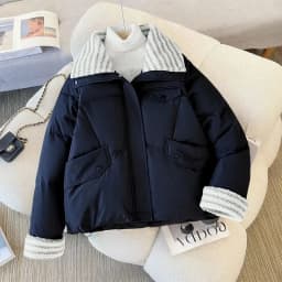 Down Cotton Jacket Women's Short 2025 Lamb Wool New Loose Cotton Jacket Winter Korean Version Thick Bread Jacket Lemon Yellow