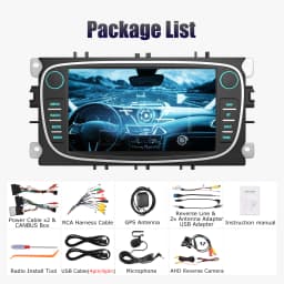 ESSGOO 7" Android 13 2+64G Carplay Car Stereo GPS NAV Wifi BT MIC FM RDS Radio For Focus MK2 Mondeo Cmax Galaxy Smax Kuga