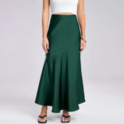Summer Elastic High Waist Solid Color Elegant Satin Long Skirt For Women 2024 Fashion Bodycon Office Lady Skirts