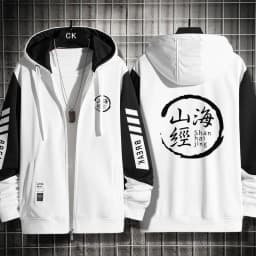 Blue Archive Anime Game Themed Hooded Open Cardigan Jacket Men's Lightweight Hoodie Casual Wear Four Seasons Polyester Fabric