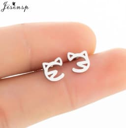Cartoon Animal Earings Multiple Stainless Steel Cat Stud Earring for Women Girls Small Dog Paw Ear Studs Funny Jewelry Oorbellen