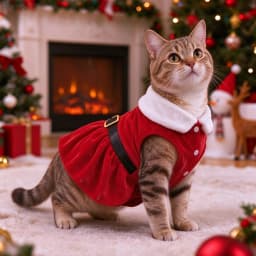 Cute Cat Clothes For Christmas Cosplay Funny Pets Costume Santa Claus Dress UP For Small Medium Dogs Cats Puppy Kitty Sphynx Pug