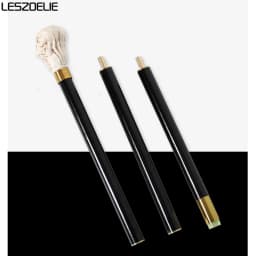 93cm Lion-Head Resin Walking Stick Detachable German Beech Wooden Canes Men Women Fashionable Party Decorative Walking Sticks
