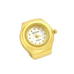 New Hot Selling Creative Alloy Shell Circular Dial Couple Ring Watch Finger Watch Cheap Gift