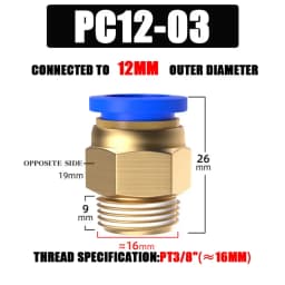 10/50PCS Pneumatic Fitting Air Connector PC 4mm 6mm 8mm 10mm 12mm Thread 1/8" 1/4" 3/8" 1/2" Hose Fittings Pipe Quick Connectors