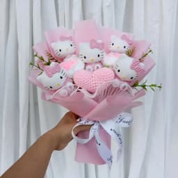Genuine Hellokitty Kuromi Cinnamoroll Plush Dolls With Artificial Flowers Bouquets Christmas Valentine Graduation Birthday Gifts