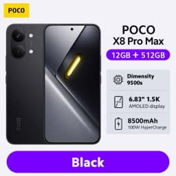 Global Version POCO X8 Pro Max 5G Smartphone Dimensity 9500s 6.83'' 1.5K 120Hz Display 100W HypeCharge 8500mAh battery NFC