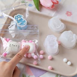 Taba Squishy Kit Handmade Accessories with 50Ml A and 50Ml B Liquid Gel Rabbit Cat Silicone Mold Tools DIY Cute Cartoon Animals