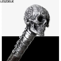 Luxury Resin Skull Head Handle Walking Stick Vintage Fashion Decorative Cane for Men And Women Metal Walking Stick