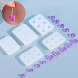 6Styles Transparent Rectangle Silicone Bead Mould Square Ball 6 Hanging Holes DIY Epoxy Jewelry Mold Resin Molds For Jewelry