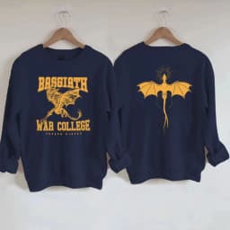 Vintage Fourth Wing Sweatshirt Dragon Rider 2 Side Print Basgiath War College Hoodie Empyrean Series Fantasy Bookish Sweatshirts