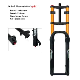20x4.0 26*4.0 MTB Dual Motor Air Suspension Fork QR 9*135mm 15*135mm Beach Snow Motorcycle Electric E Bike Double Crown Air Fork
