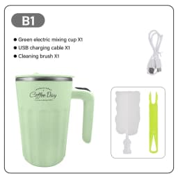 DEEWAZ 400ML Automatic Stirring Cup Rechargeable Coffee Electric Mixer 316 Stainless Steel Rotating Mug Milk Magnetic Mixing Cup
