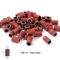 50/100pcs Nail Sanding Ring Bands Electric Manicure Nail Drill Bits 80/120/180/240 Grit UV Gel Polish Removal Accessory Tool