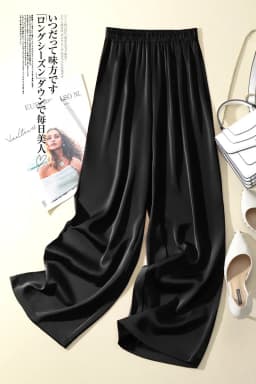 Acetate Silk Satin Straight-leg Pants Women's Summer Triacetate Silk Wide-leg Pants High Waist Drape Silk Smooth Long Pants
