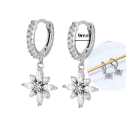 925 Sterling Silver Ear Needle White Zircon Silver Series Earrings ins Tassel Pendant Hoop Earrings For Women Advanced Jewelry